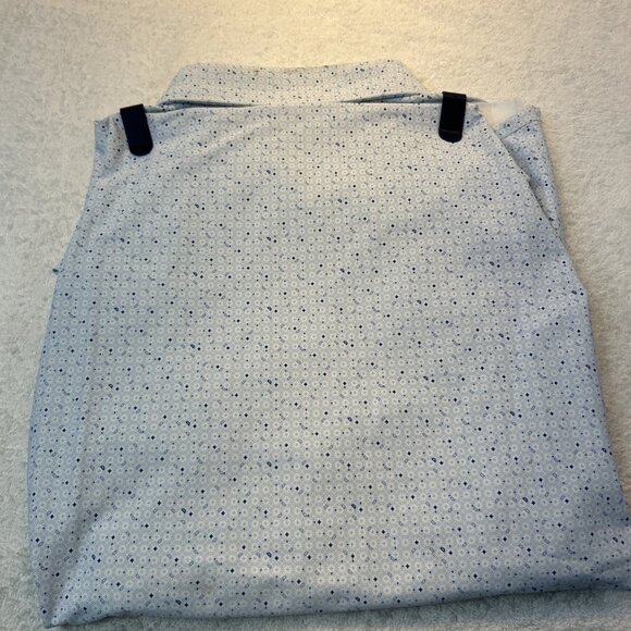 Peter Millar Summer Comfort Tailored Golf Shirt 3 Button Polo Blue Print SZ Med - Picture 5 of 8